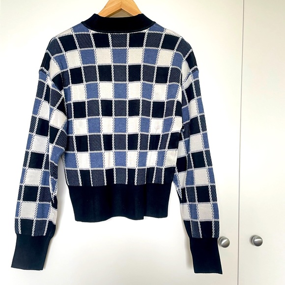BNWOT BOSS REGULAR-FIT SWEATER WITH CHECK PATTERN AND SOLID RIBBING - Picture 11 of 12